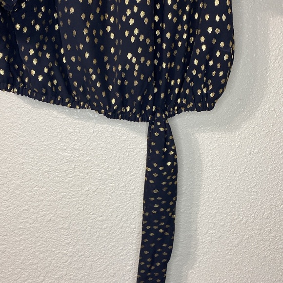 NWT MSK Black and Gold Lantern Sleeve Off the Shoulder Top Size S - Picture 9 of 13